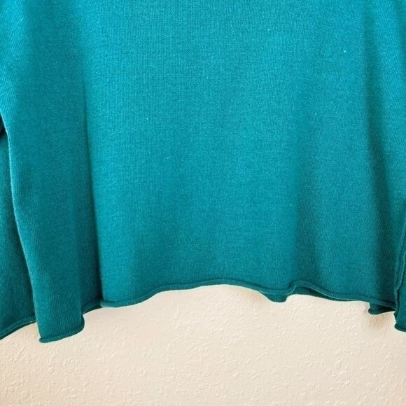 OZAI N KU Boxy front Pocket Sweater petrol turquoise pullover 8-10 wool cashmere - Picture 10 of 12